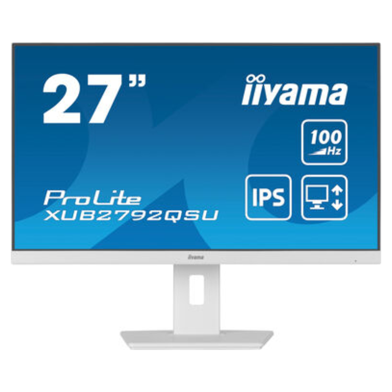 27” WQHD IPS technology panel with USB hub and 100Hz refresh rate and 150mm height