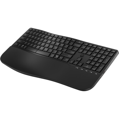 HP 685 Comfort Wireless Bluetooth Wave-Like Keyboard w/Palm Rest - Dual Mode - Sanitizable