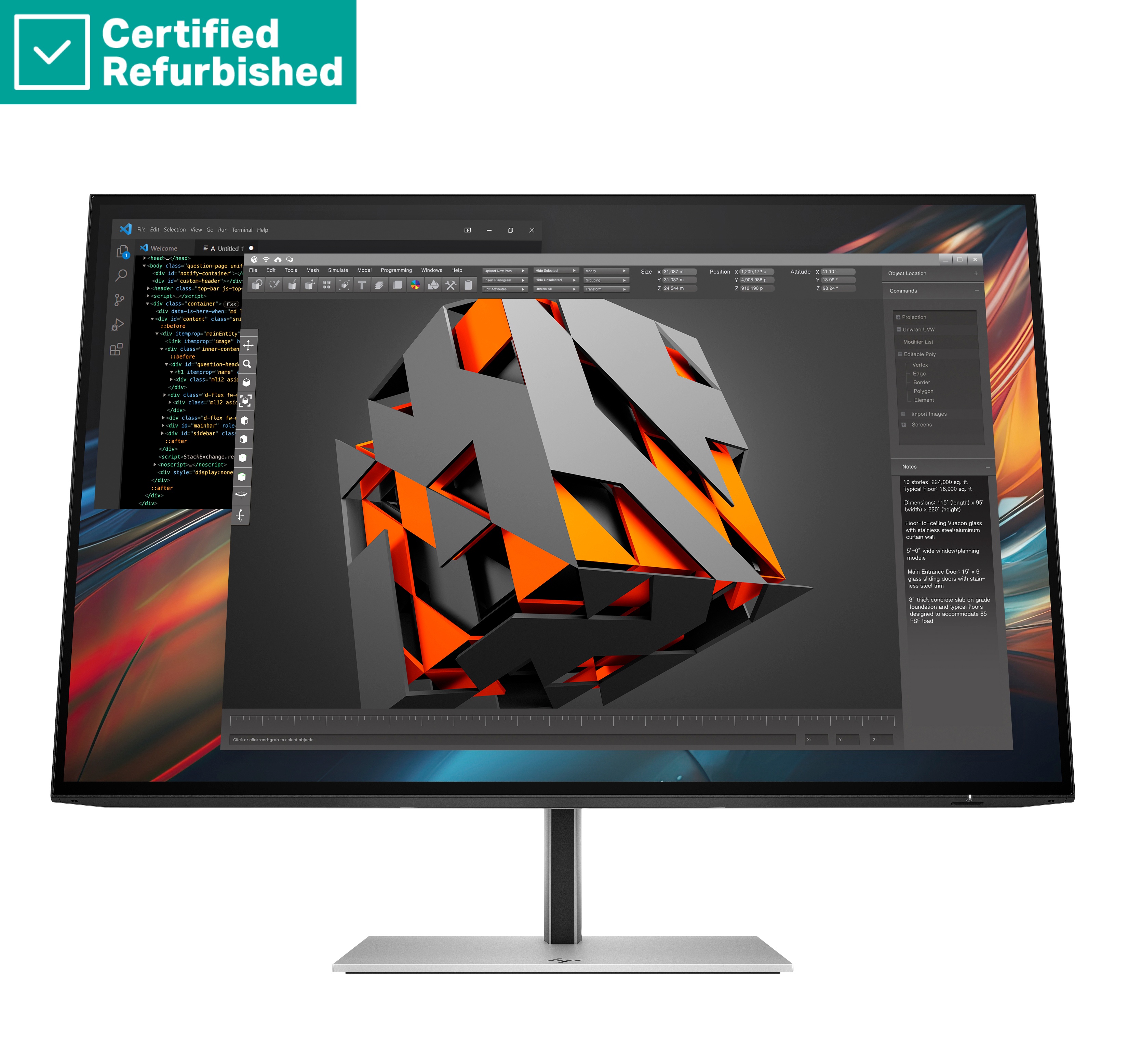 RENEW GOLD HP 724pu Series 7 Pro WUXGA Charging Monitor - 24" 1920x1200 WUXGA 350-nit