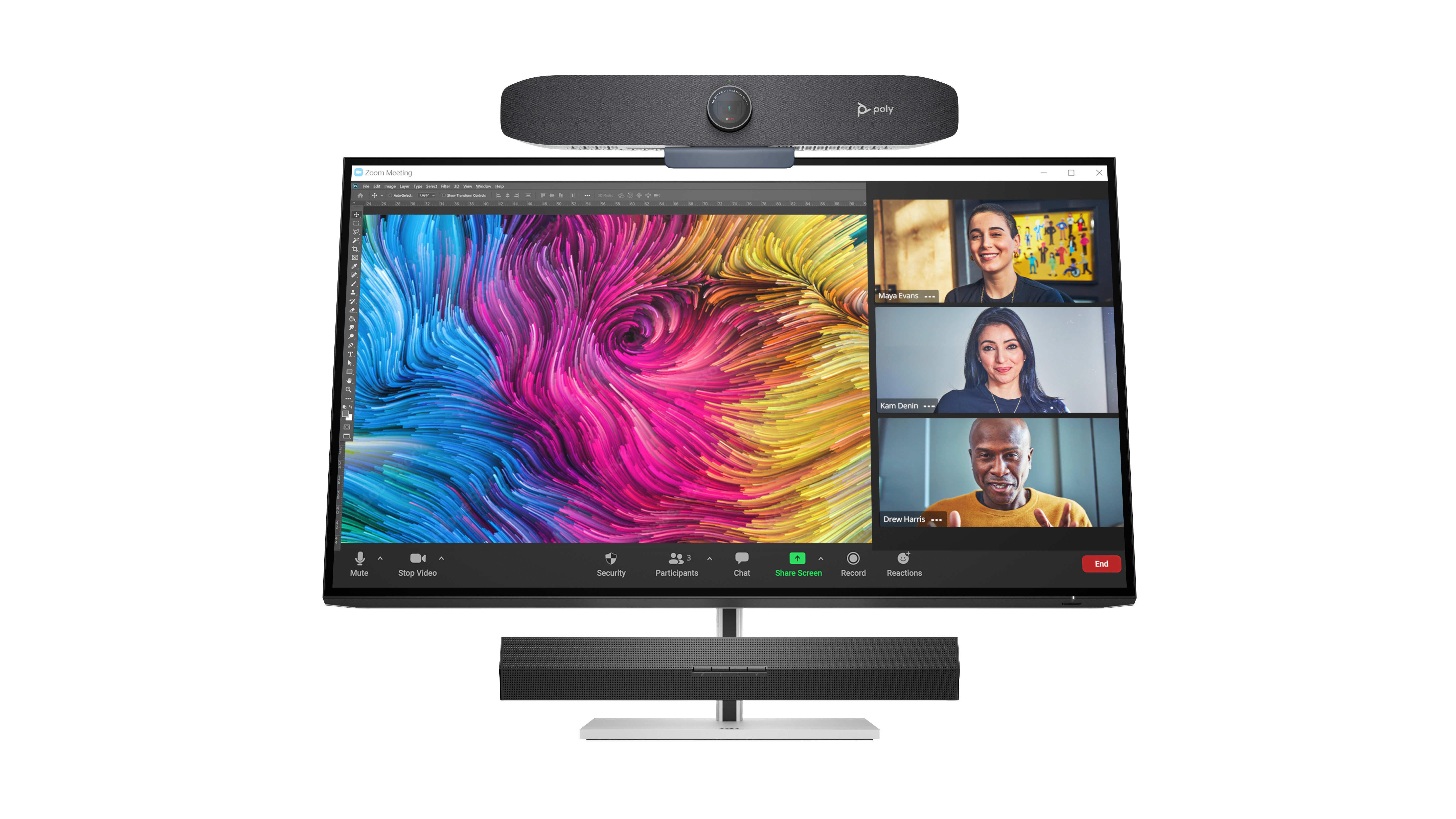 HP 732pk Series 7 Pro 4K Charging Monitor - 31.5" 3840x2160 UHD 400-nit 60Hz AG - IPS Black