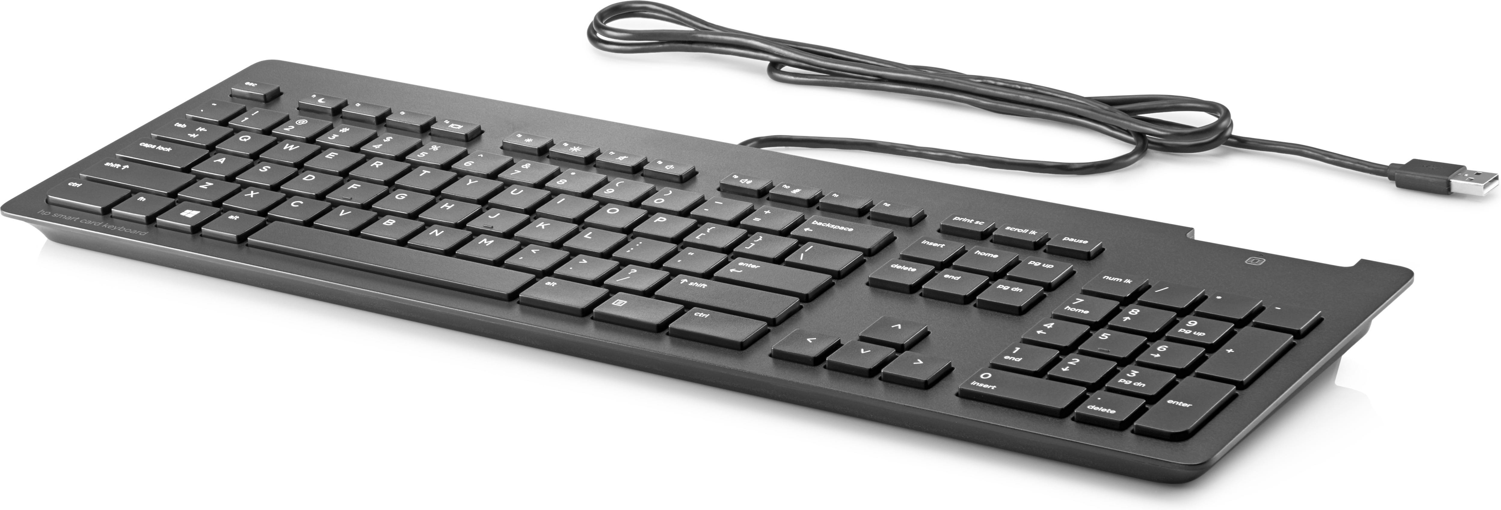 HP Slim USB Wired Keyboard - Smartcard - Black - EST