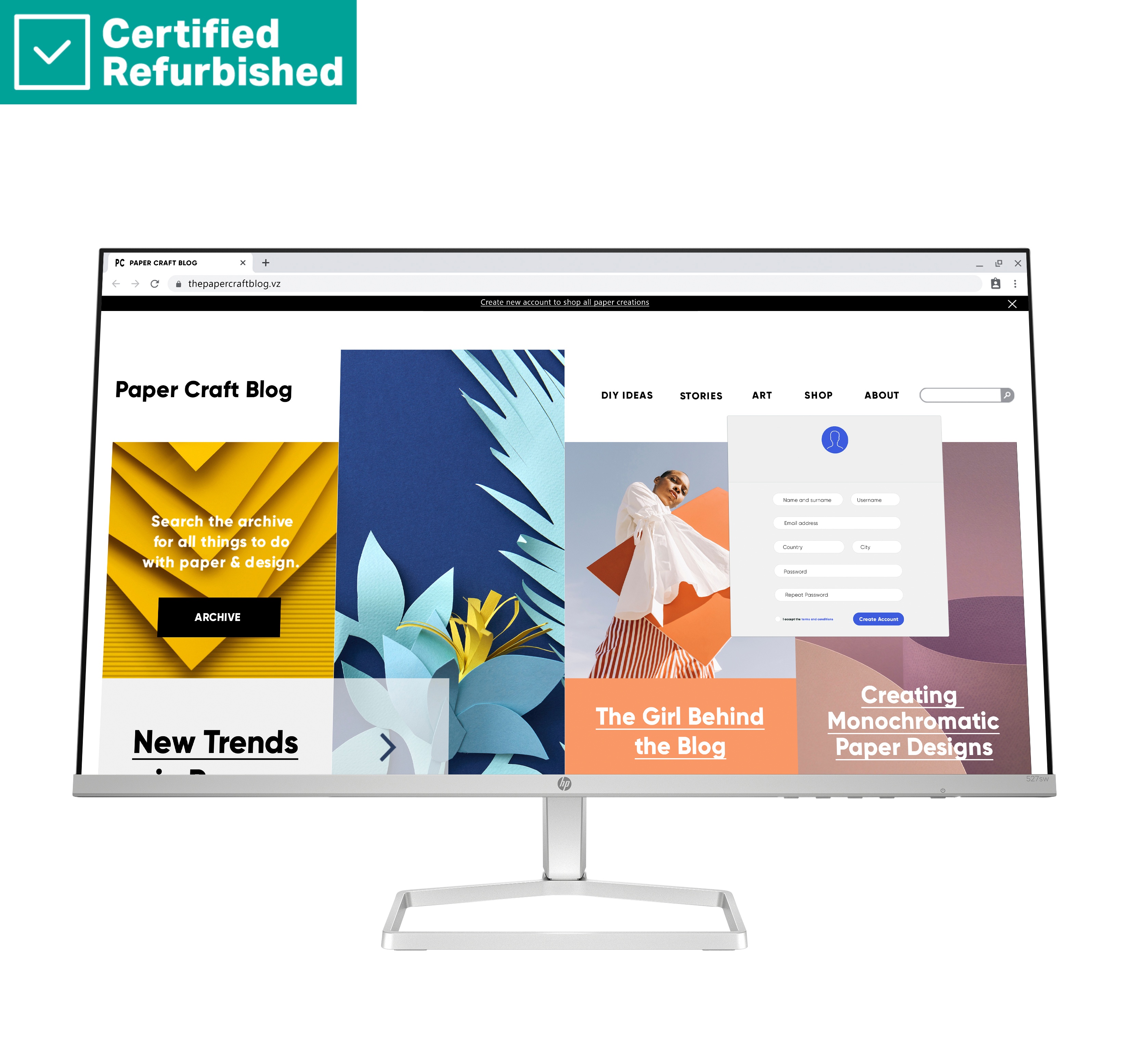 RENEW SILVER HP 527sw Series 5 WHITE FHD Monitor - 27" 1920x1080 FHD 300-nit 100Hz AG