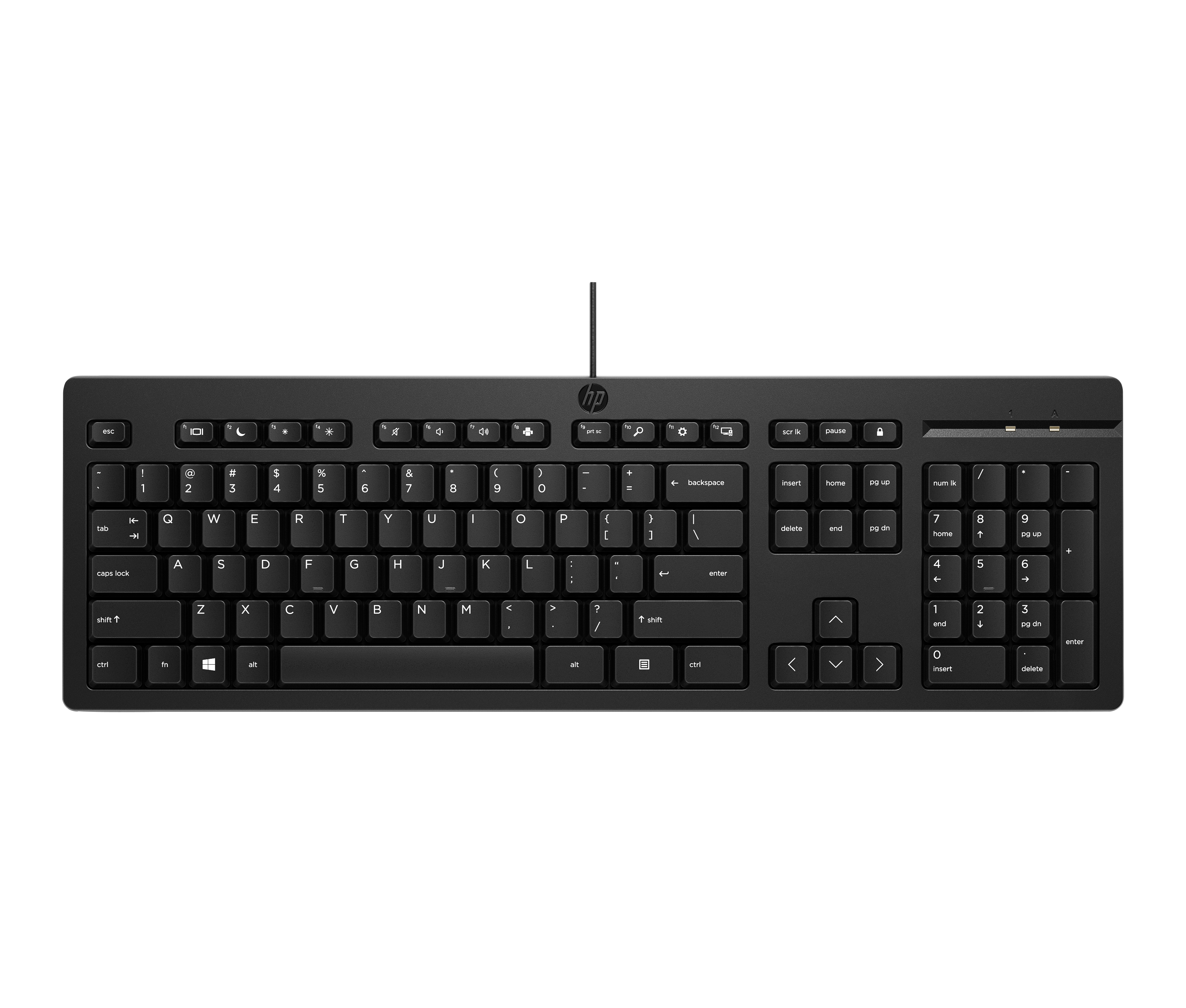 HP 125 G2 USB Wired Keyboard - Sanitizable - Copilot Key - Black - ESTONIAN