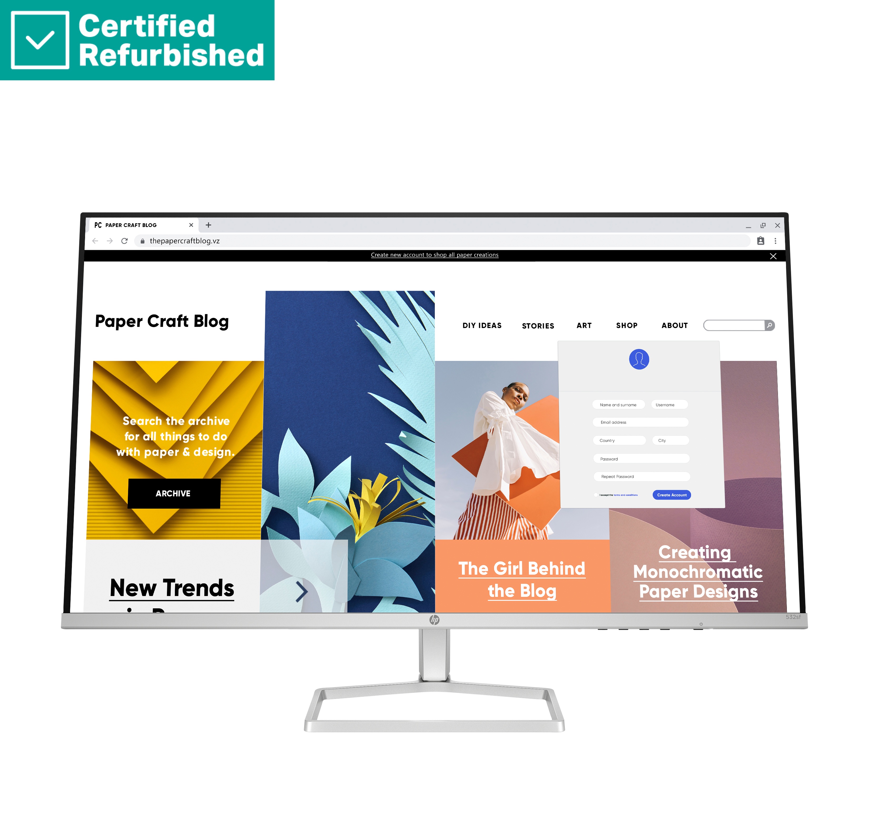 RENEW GOLD HP 532sf Series 5 FHD Monitor - 31.5" 1920x1080 FHD 300-nit 100Hz AG - VA - 2x