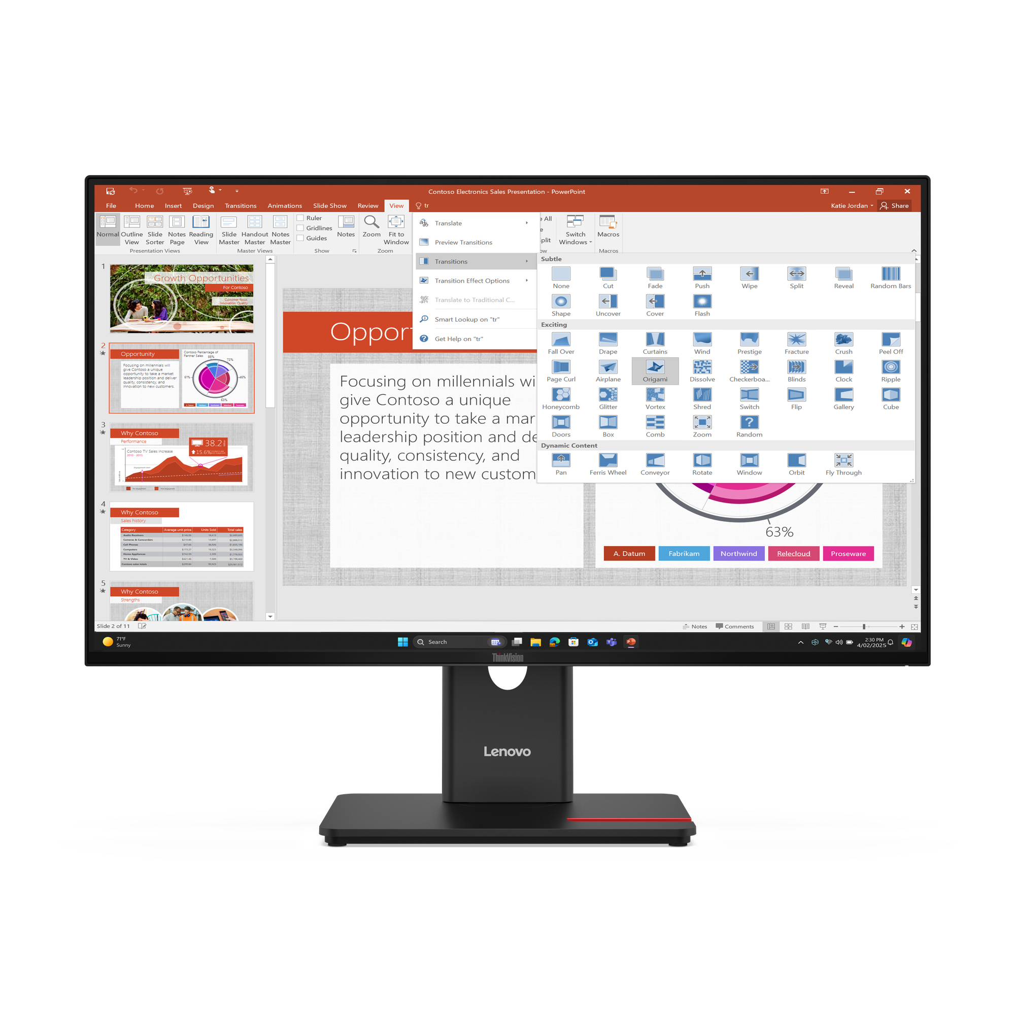 Lenovo Monitor ThinkVision T27-40 Black (27 ")